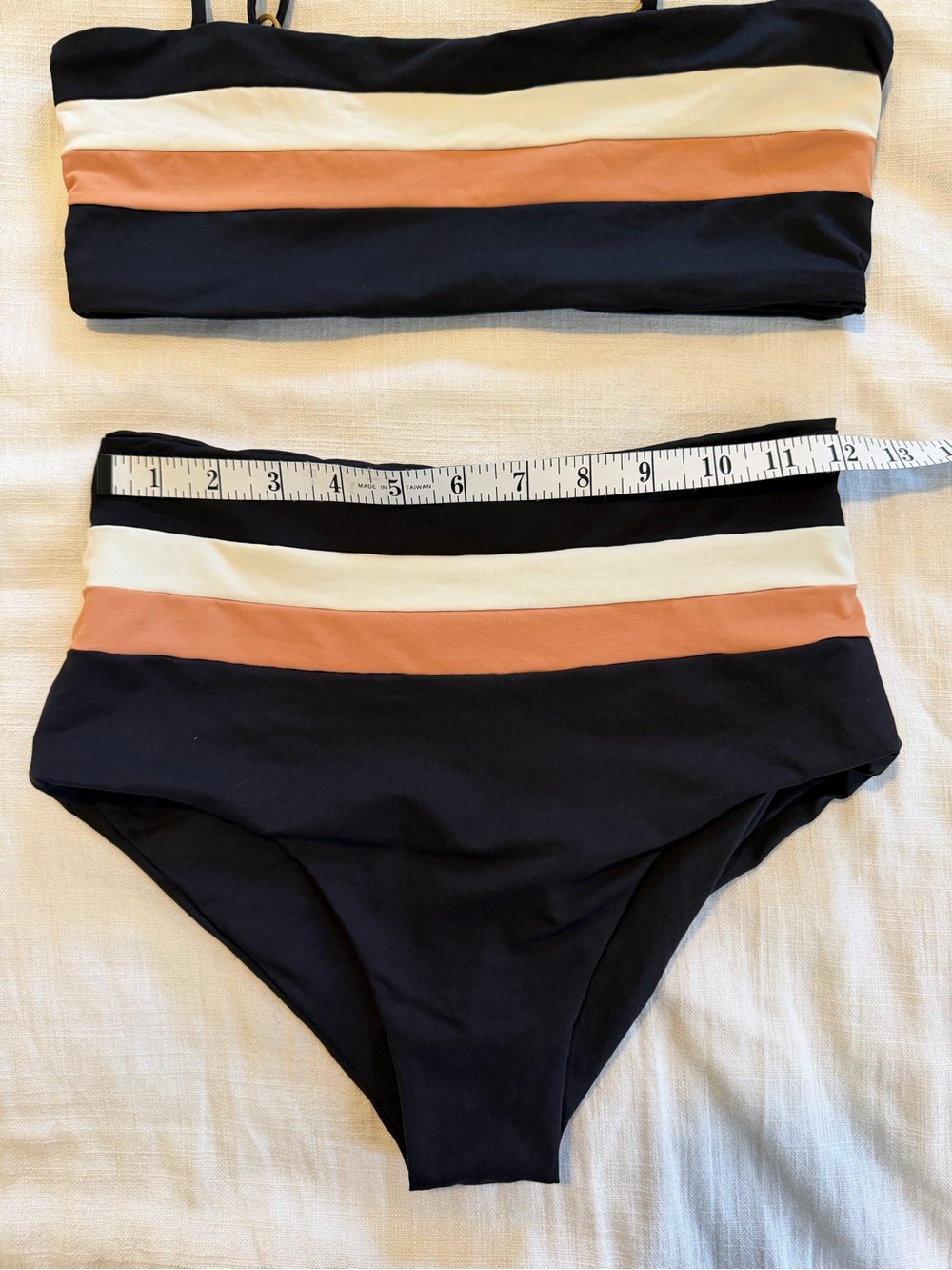 L*Space Rebel Stripe Color Block Bikini Size M/L - Picture 7 of 9